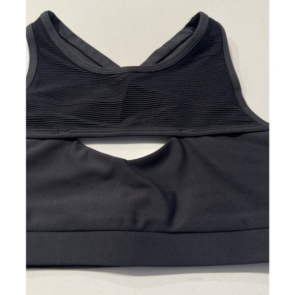 Chill By Will Black Grace Cut Out Sportsbra Activewear Strappy Back Style# 423 - Picture 3 of 6